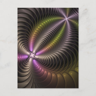 Abstracte glanzende Trippy Kleurrijke 3D Fractal A Briefkaart