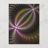 Abstracte glanzende Trippy Kleurrijke 3D Fractal A Briefkaart (Voorkant)