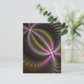 Abstracte glanzende Trippy Kleurrijke 3D Fractal A Briefkaart (Staand voorkant)