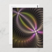 Abstracte glanzende Trippy Kleurrijke 3D Fractal A Briefkaart (Voorkant / Achterkant)