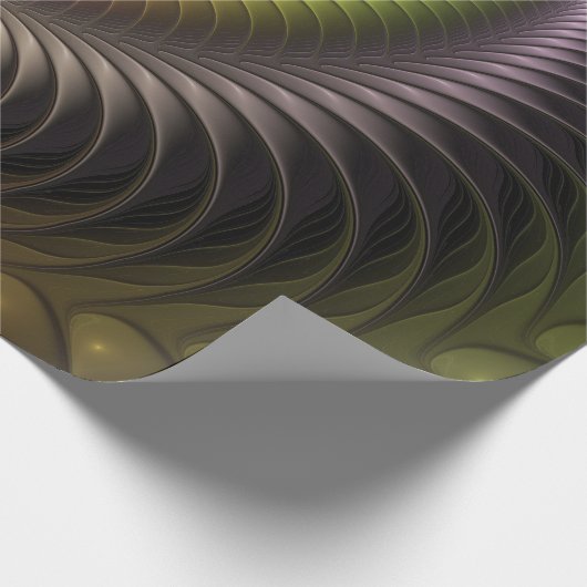 Abstracte glanzende Trippy Kleurrijke 3D Fractal A Cadeaupapier (Hoek)