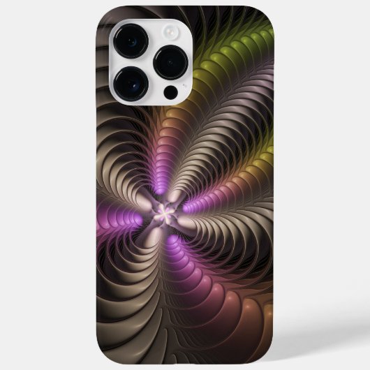 Abstracte glanzende Trippy Kleurrijke 3D Fractal A Case-Mate iPhone Case (Achterkant)
