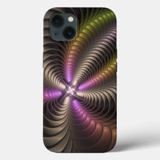 Abstracte glanzende Trippy Kleurrijke 3D Fractal A Case-Mate iPhone Case (Achterkant)