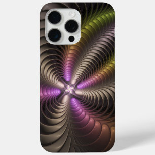 Abstracte glanzende Trippy Kleurrijke 3D Fractal A iPhone 15 Pro Max Hoesje