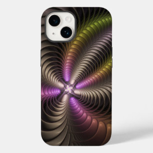 Abstracte glanzende Trippy Kleurrijke 3D Fractal A Case-Mate iPhone 14 Hoesje