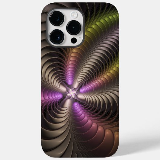 Abstracte glanzende Trippy Kleurrijke 3D Fractal A Case-Mate iPhone Case (Achterkant)