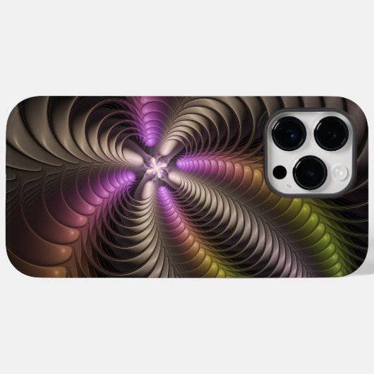 Abstracte glanzende Trippy Kleurrijke 3D Fractal A Case-Mate iPhone Case (Achterkant (horizontaal))