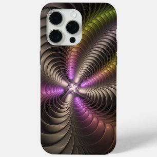 Abstracte glanzende Trippy Kleurrijke 3D Fractal A iPhone 15 Pro Max Hoesje