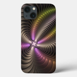 Abstracte glanzende Trippy Kleurrijke 3D Fractal A Case-Mate iPhone Case
