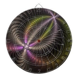 Abstracte glanzende Trippy Kleurrijke 3D Fractal A Dartbord