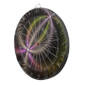 Abstracte glanzende Trippy Kleurrijke 3D Fractal A Dartbord (Voorkant Rechts)