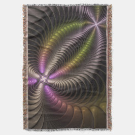 Abstracte glanzende Trippy Kleurrijke 3D Fractal A Deken