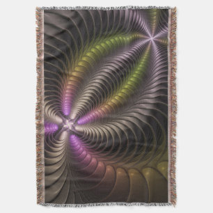 Abstracte glanzende Trippy Kleurrijke 3D Fractal A Deken
