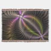 Abstracte glanzende Trippy Kleurrijke 3D Fractal A Deken (Voorkant)