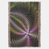 Abstracte glanzende Trippy Kleurrijke 3D Fractal A Deken (Voorkant Verticaal)