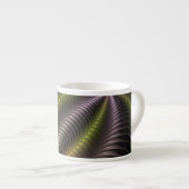 Abstracte glanzende Trippy Kleurrijke 3D Fractal A Espresso Kop (Voorkant rechts)