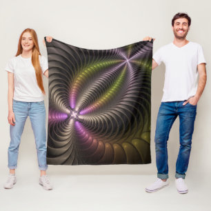 Abstracte glanzende Trippy Kleurrijke 3D Fractal A Fleece Deken