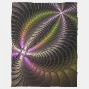 Abstracte glanzende Trippy Kleurrijke 3D Fractal A Fleece Deken