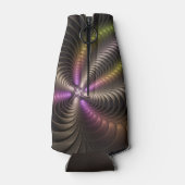 Abstracte glanzende Trippy Kleurrijke 3D Fractal A Flesjeskoeler (Achterkant)