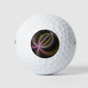 Abstracte glanzende Trippy Kleurrijke 3D Fractal A Golfballen