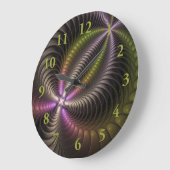 Abstracte glanzende Trippy Kleurrijke 3D Fractal A Grote Klok (Hoek)