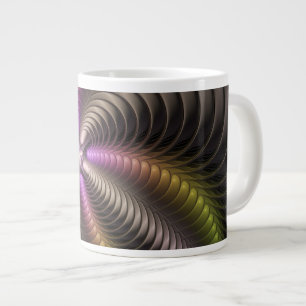 Abstracte glanzende Trippy Kleurrijke 3D Fractal A Grote Koffiekop