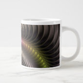 Abstracte glanzende Trippy Kleurrijke 3D Fractal A Grote Koffiekop (Rechts)