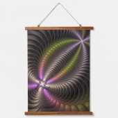 Abstracte glanzende Trippy Kleurrijke 3D Fractal A Hangend Wandkleed (Voorkant)