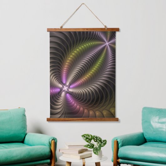 Abstracte glanzende Trippy Kleurrijke 3D Fractal A Hangend Wandkleed (Woonkamer)