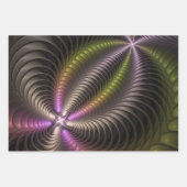 Abstracte glanzende Trippy Kleurrijke 3D Fractal A Inpakpapier Vel (Voorkant 2)