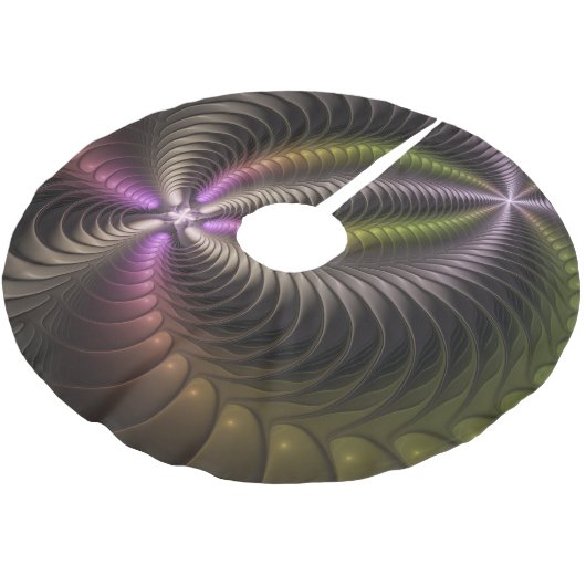 Abstracte glanzende Trippy Kleurrijke 3D Fractal A Kerstboom Rok (Gekanteld)