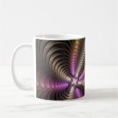 Abstracte glanzende Trippy Kleurrijke 3D Fractal A Koffiemok (Links)