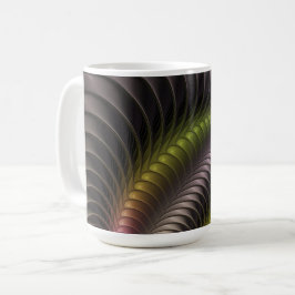 Abstracte glanzende Trippy Kleurrijke 3D Fractal A Koffiemok