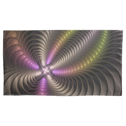 Abstracte glanzende Trippy Kleurrijke 3D Fractal A Kussensloop (Voorkant)