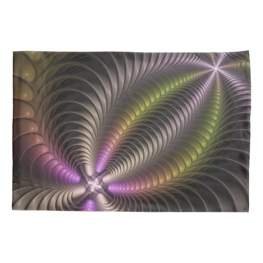 Abstracte glanzende Trippy Kleurrijke 3D Fractal A Kussensloop (Achterkant)