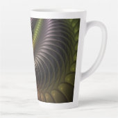 Abstracte glanzende Trippy Kleurrijke 3D Fractal A Latte Mok (Rechts)