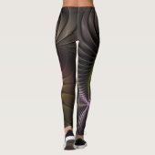 Abstracte glanzende Trippy Kleurrijke 3D Fractal A Leggings (Achterkant)