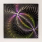 Abstracte glanzende Trippy Kleurrijke 3D Fractal A Legpuzzel (Horizontaal)