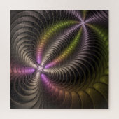 Abstracte glanzende Trippy Kleurrijke 3D Fractal A Legpuzzel (Verticaal)