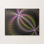 Abstracte glanzende Trippy Kleurrijke 3D Fractal A Legpuzzel (Horizontaal)