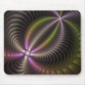Abstracte glanzende Trippy Kleurrijke 3D Fractal A Muismat (Voorkant)