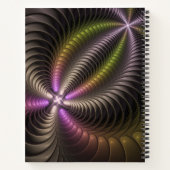 Abstracte glanzende Trippy Kleurrijke 3D Fractal A Notitieboek (Achterkant)