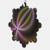 Abstracte glanzende Trippy Kleurrijke 3D Fractal A Ornament Kaart (Links)