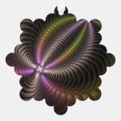 Abstracte glanzende Trippy Kleurrijke 3D Fractal A Ornament Kaart (Achterkant)