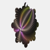 Abstracte glanzende Trippy Kleurrijke 3D Fractal A Ornament Kaart (Rechts)