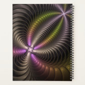 Abstracte glanzende Trippy Kleurrijke 3D Fractal A Planner (Achterkant)