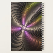 Abstracte glanzende Trippy Kleurrijke 3D Fractal A Planner (Achterkant)