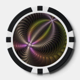 Abstracte glanzende Trippy Kleurrijke 3D Fractal A Poker Chips
