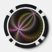 Abstracte glanzende Trippy Kleurrijke 3D Fractal A Poker Chips (Achterkant)