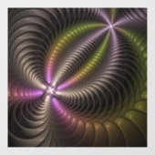 Abstracte glanzende Trippy Kleurrijke 3D Fractal A Raamsticker (Vel)